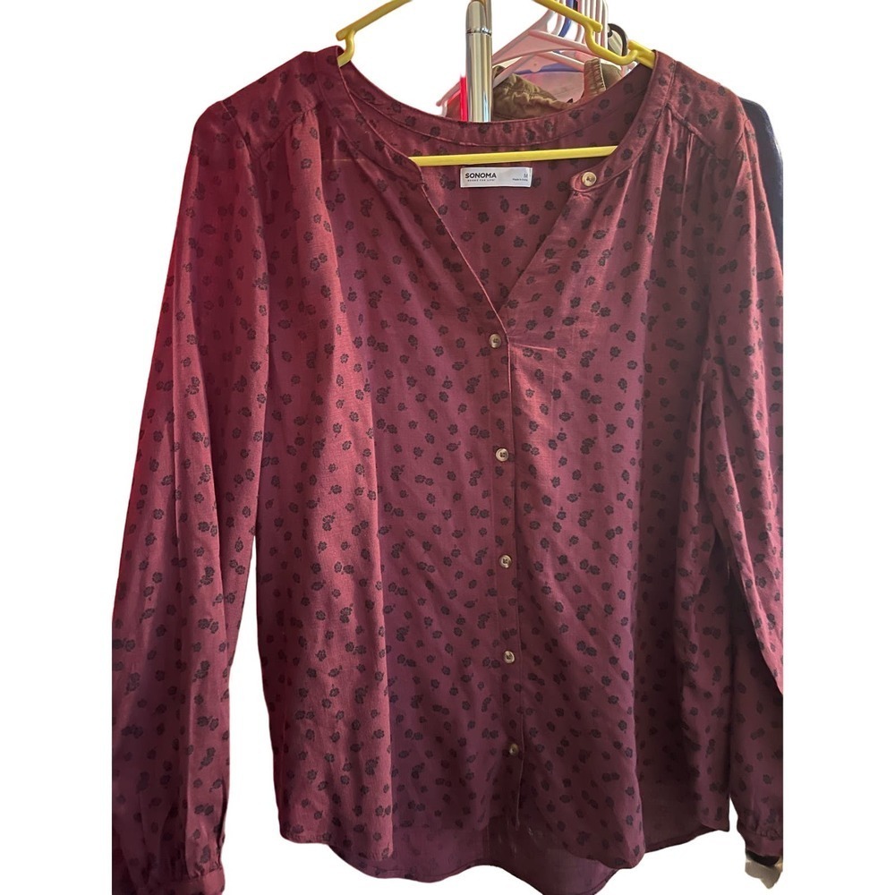 Sonoma M Burgundy Blouse